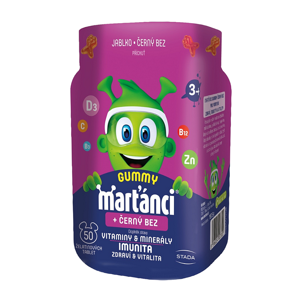WALMARK Marťánci Gummy 20 mg Černý bez 50 kusů