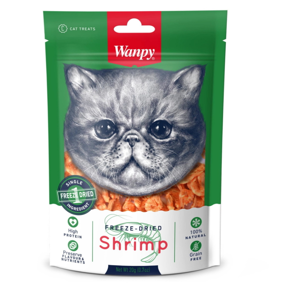 Levně WANPY Freeze - dried shrimp pro kočky 20 g