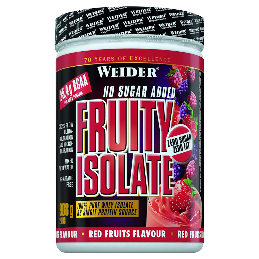 E-shop WEIDER Isolate 100% pure whey red fruit proteinový prášek 908 g