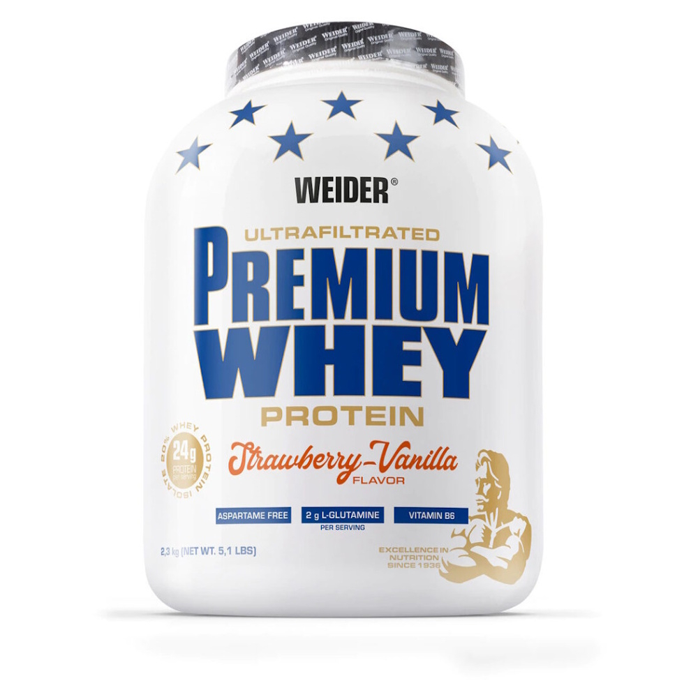 Levně WEIDER Premium whey syrovátkový protein jahoda a vanilka 2300 g