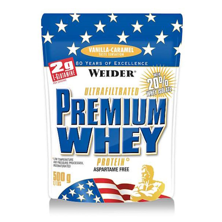 WEIDER Premium whey syrovátkový protein vanilka a karamel 500 g