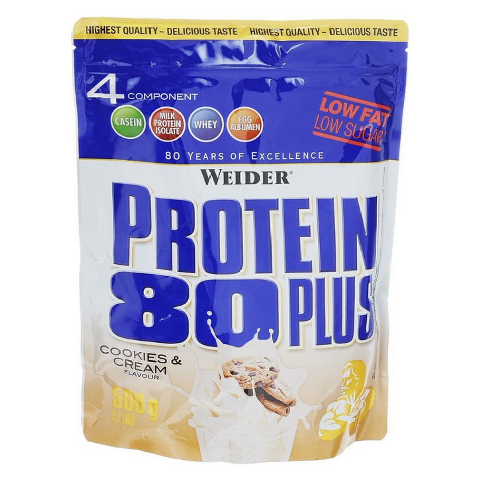 Levně WEIDER Protein 80 plus příchuť sušenky a smetana 500 g