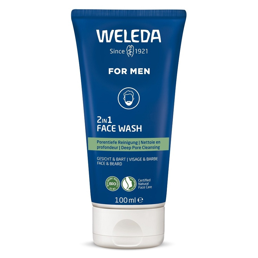 WELEDA For Men 2v1 Čistící gel na obličej a vousy 100 ml