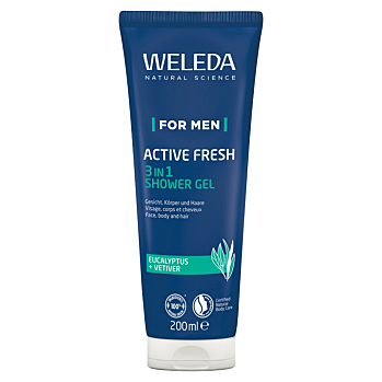 WELEDA For men active fresh 3v1 sprchový gel 200 ml (Přírodní přípravky na sprchování a mytí) - Přírodní