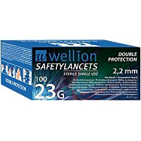 WELLION Safety lancets jednorázové bezpečnostní  jehly  23G 100 kusů