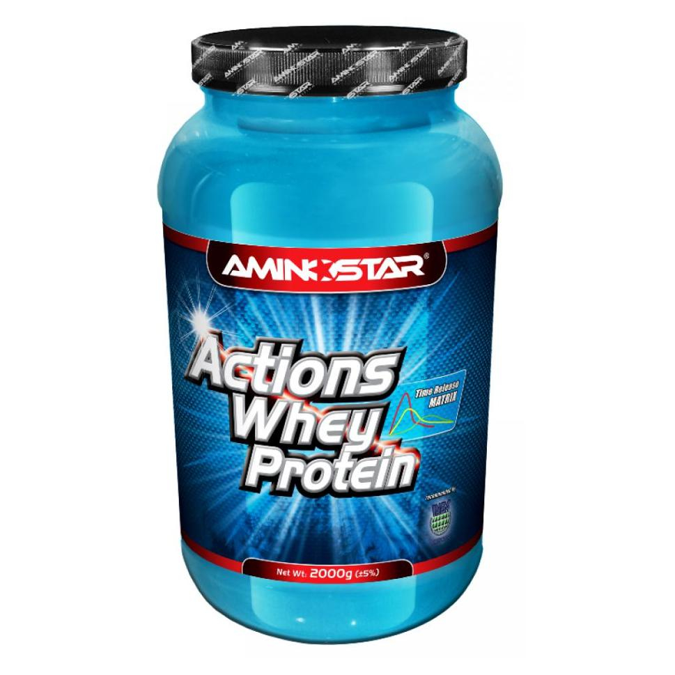 Levně AMINOSTAR Whey protein actions 65% příchuť jahoda 2000 g