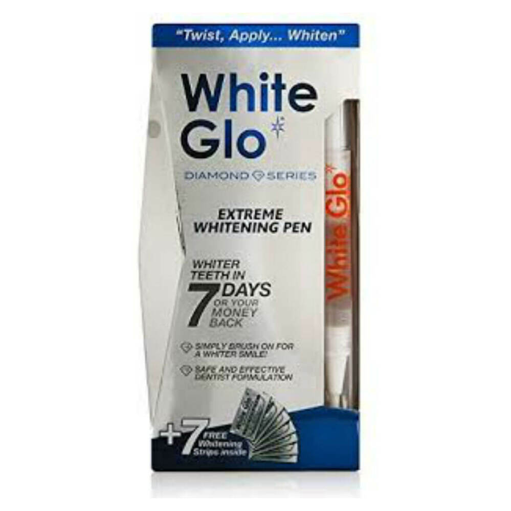 Levně WHITE GLO Diamond Series bělící pero + 7 bělících pásků na zuby