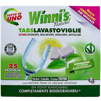 WINNI´S Tabs Lavastoviglie – hypoalergenní multifunkční tablety do myčky nádobí 25 ks (Ekologické přípravky na nádobí) - Ekologické