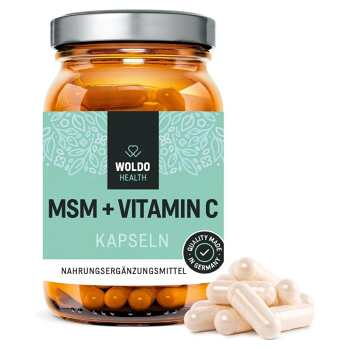 WOLDOHEALTH MSM + Vitamín C 180 kapslí (Na kosti) - Vícesložkové