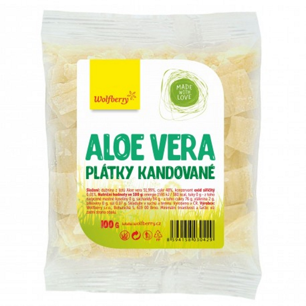 Obrázek WOLFBERRY Aloe vera kandované plátky 100 g