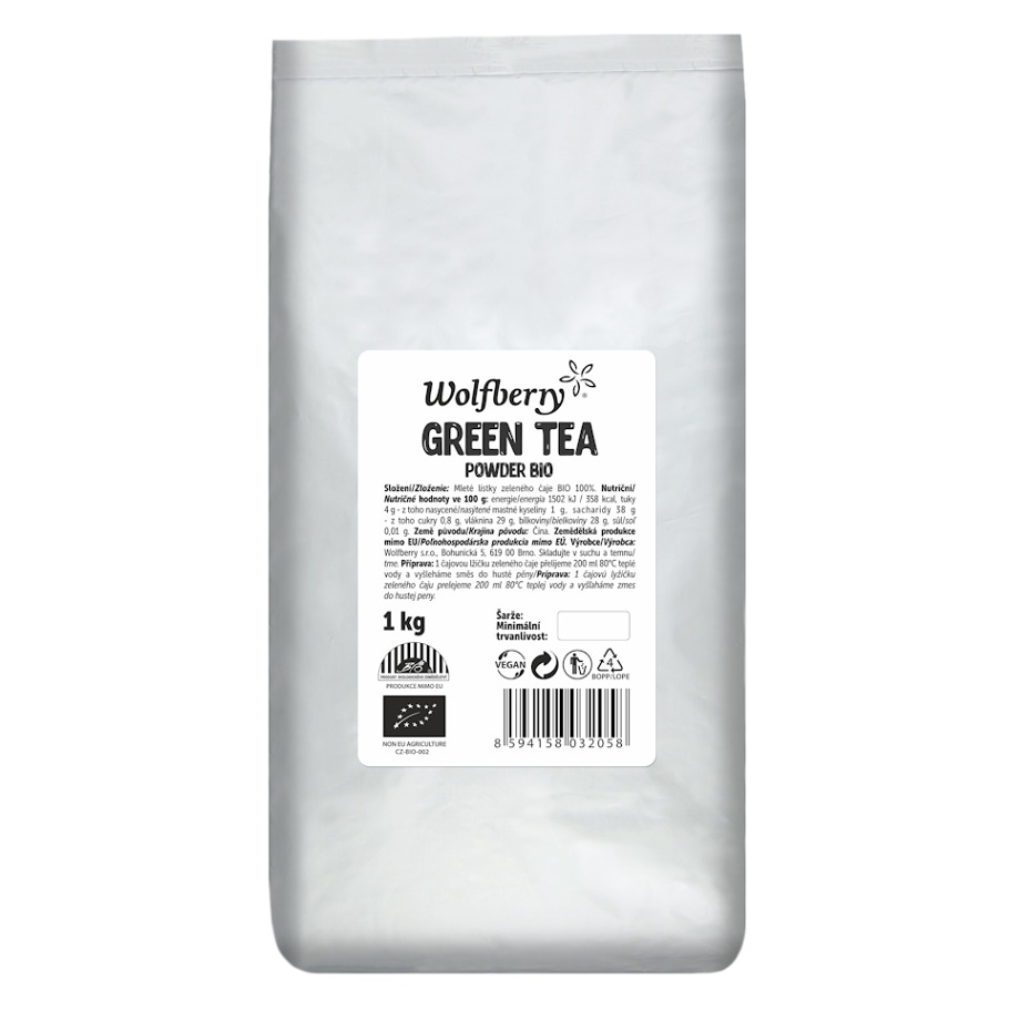 Levně WOLFBERRY Green tea powder zelený čaj BIO 1000 g