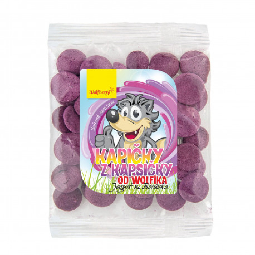 Obrázek WOLFBERRY Kapičky z kapsičky od Wolfíka jogurt, borůvka 17 g