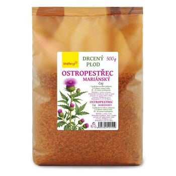 WOLFBERRY Ostropestřec plod drcený bylinný čaj 500 g (Bylinné čaje) - Přírodní, Jednodruhové