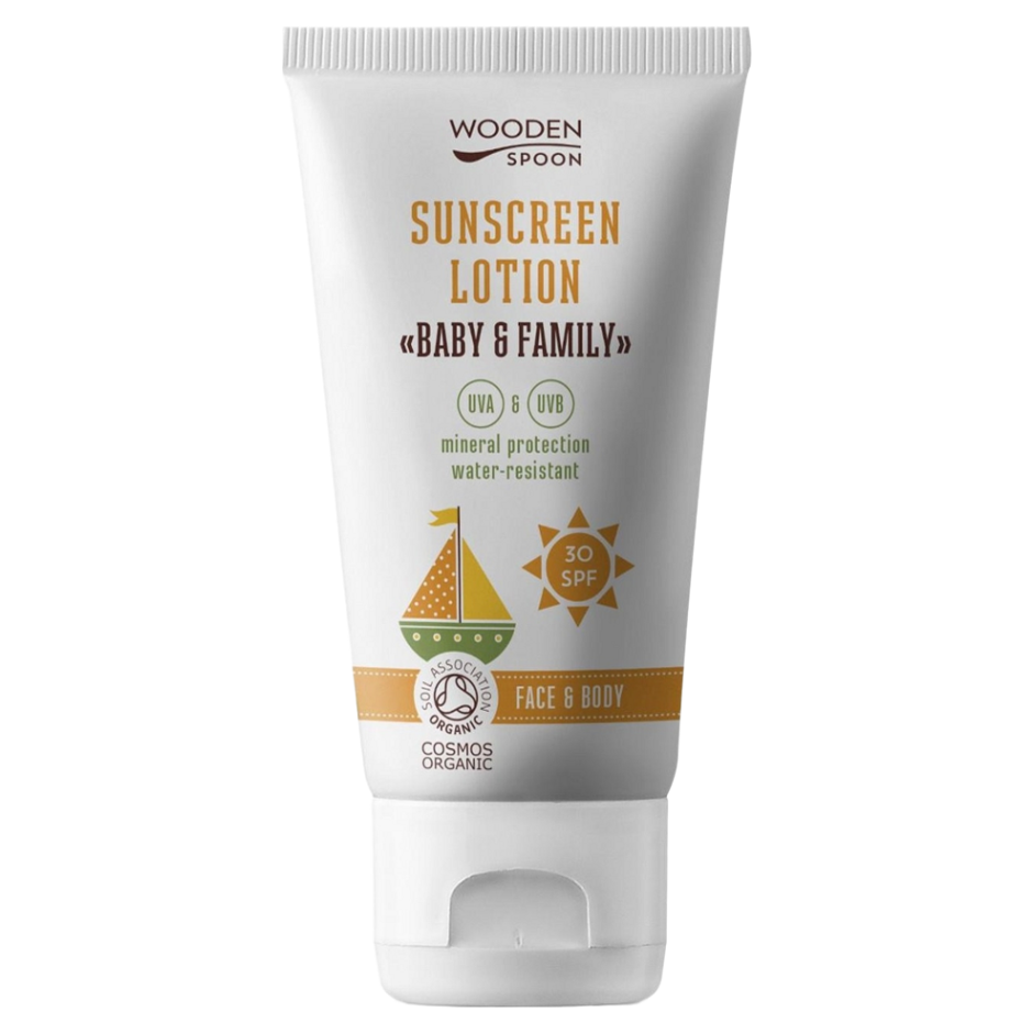 WOODENSPOON Opalovací tělové mléko Baby & Family SPF 30 100 ml