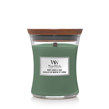 WOODWICK Vonná svíčka váza střední  Mint Leaves & Oak 275 g