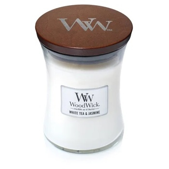 WOODWICK Vonná svíčka váza střední  White Tea & Jasmine 275 g (Vonné svíčky) - Aromatické