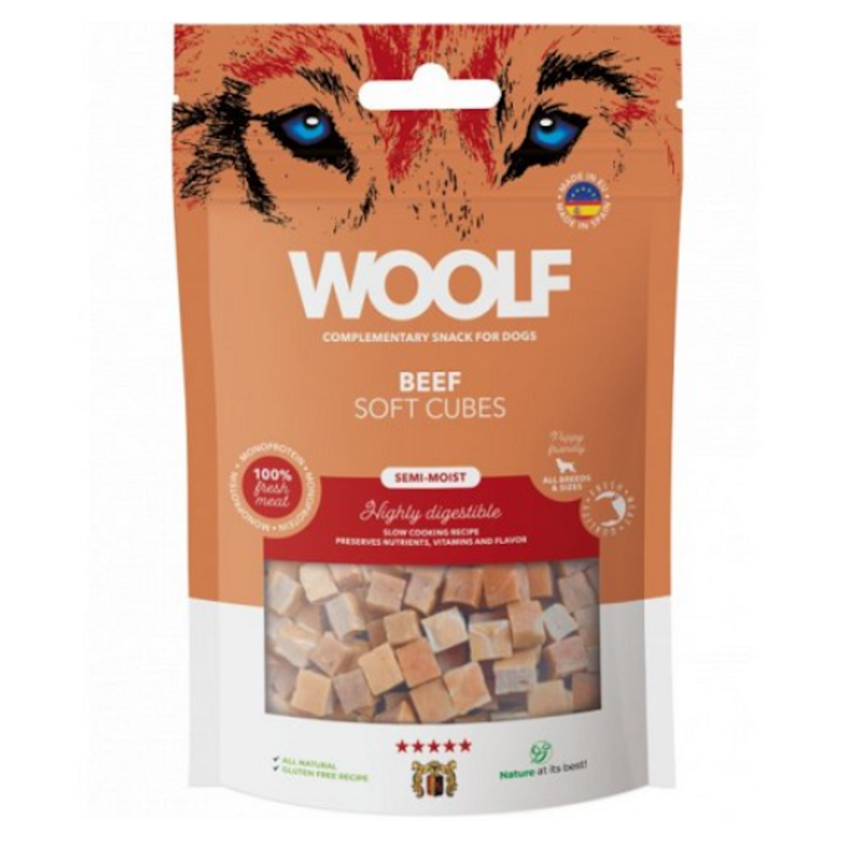 WOOLF Pamlsky pro psy soft cubes hovězí 100 g