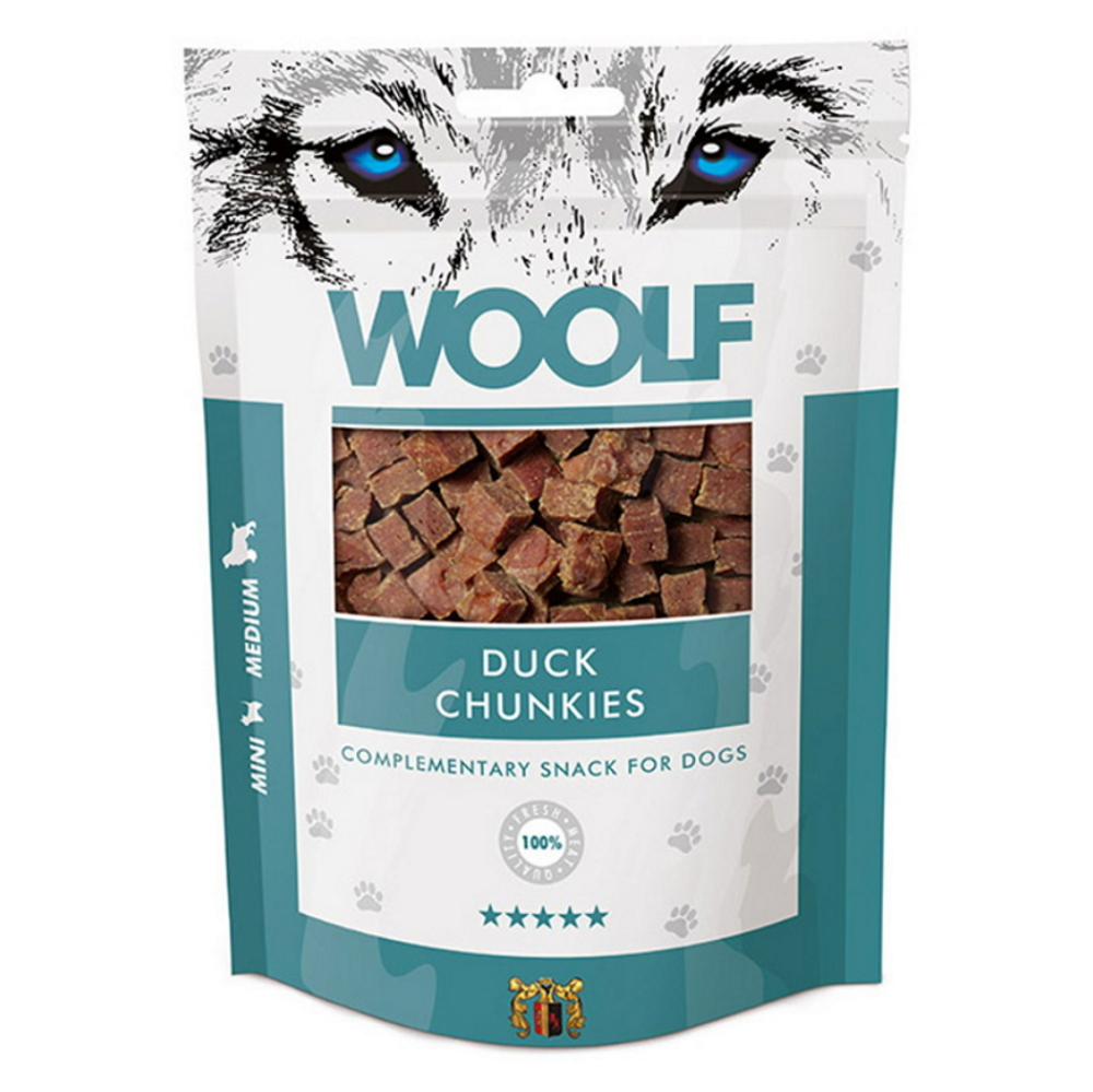 E-shop WOOLF Duck chunkies pochoutka pro psy 100 g
