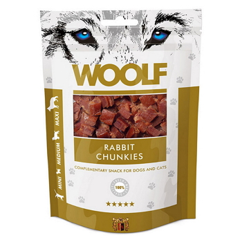 WOOLF Rabbit chunkies pochoutka pro psy a kočky 100 g