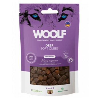 WOOLF Pamlsky pro psy soft cubes jelení 100 g (Sušené maso pro psy)