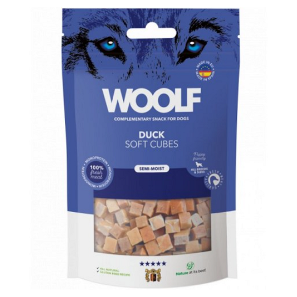 WOOLF Pamlsky pro psy soft cubes kachní 100 g