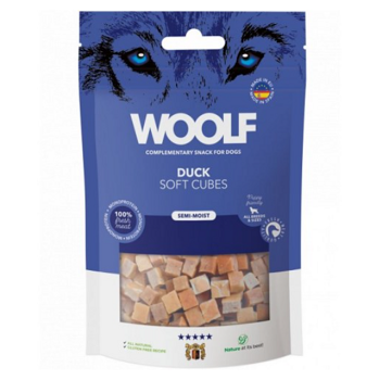 WOOLF Pamlsky pro psy soft cubes kachní 100 g (Sušené maso pro psy)