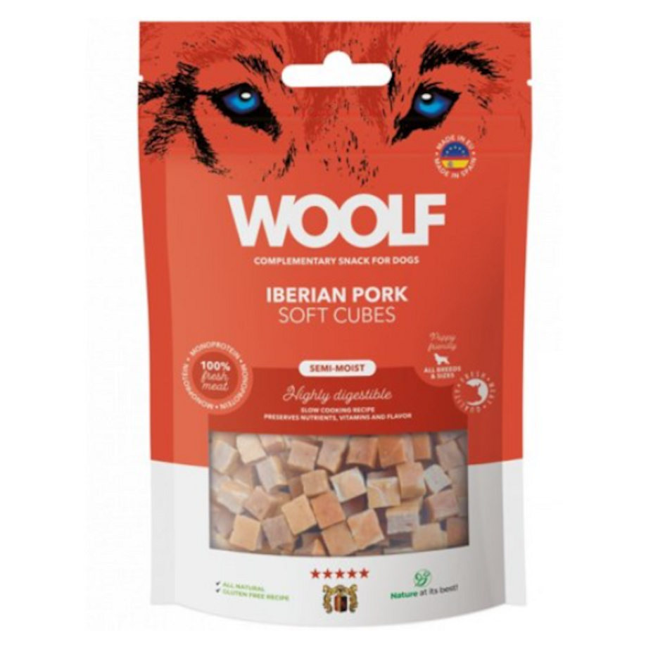 WOOLF Pamlsky pro psy soft cubes iberské vepřové 100 g