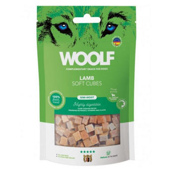 WOOLF Pamlsky pro psy soft cubes jehněčí 100 g (Sušené maso pro psy)