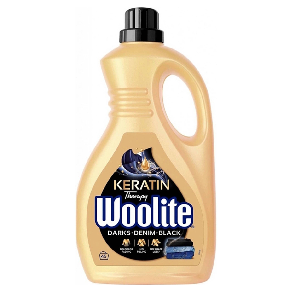 WOOLITE Keratin Therapy Darks Denim Black Tekutý prací přípravek 45 prací dávek 2,7 l