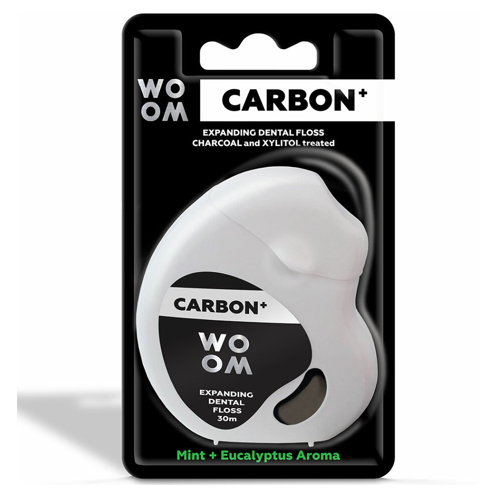 E-shop WOOM Carbon+ Expandující černá zubní nit 30 m