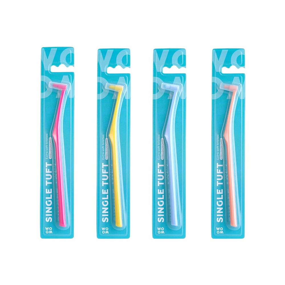 WOOM Single Tuft Extra Soft zubní kartáček 1 ks mix barev