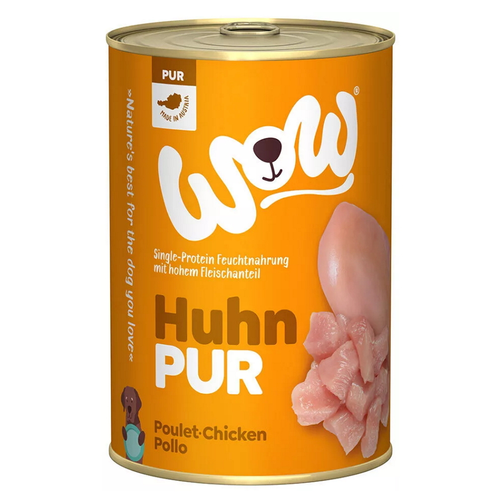 Levně WOW Kuřecí monoprotein PUR konzerva pro psy 400 g