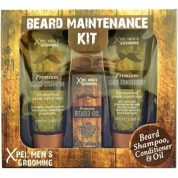 XPEL Men Beard Sada péče o vousy Šampon 100ml + kondicionér 100ml + olej 30ml Dárkové balení