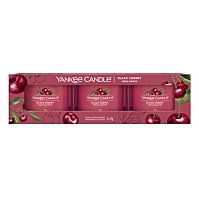 YANKEE CANDLE Black Cherry Votiv ve skle sada 3 x 37 g
