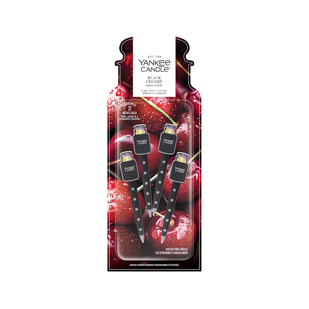 YANKEE CANDLE Luxusní visačka do auta Black Cherry 4 kusy