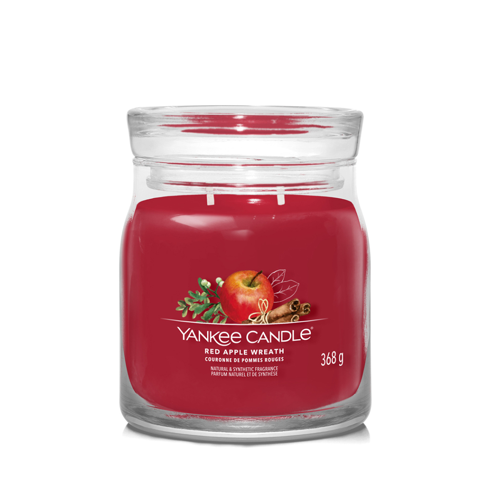 YANKEE CANDLE Signature Vonná svíčka střední 2 knoty Red Apple Wreath 368 g