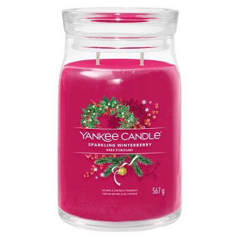 YANKEE CANDLE Signature Vonná svíčka velká 2 knoty Sparkling Winterberry 567 g (Vonné svíčky) - Aromatické