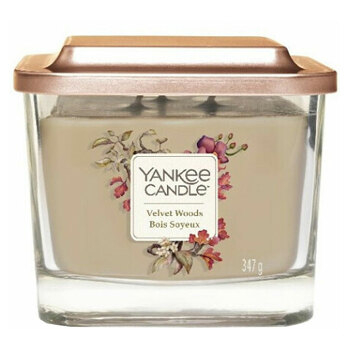 YANKEE CANDLE Velvet woods aromatická svíčka střední hranatá 347 gramů