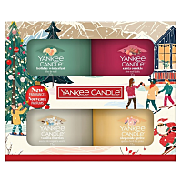 YANKEE CANDLE Vánoční dárková sada votivních svíček ve skle 4 kusy