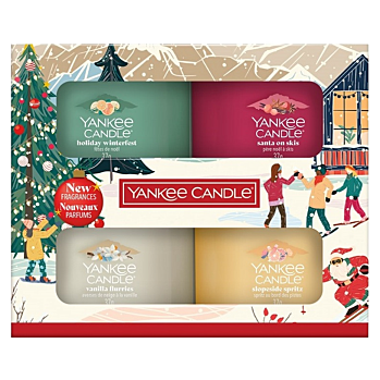YANKEE CANDLE Vánoční dárková sada votivních svíček ve skle 4 kusy (Vonné svíčky) - Aromatické