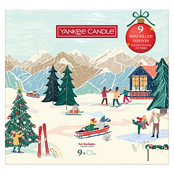 YANKEE CANDLE Vánoční dárková sada kniha votiv ve skle 9 kusů (Vonné svíčky) - Aromatické