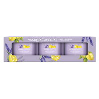 YANKEE CANDLE Lemon Lavender Votiv ve skle sada 3 x 37 g