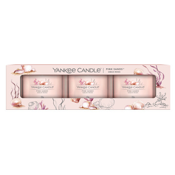 YANKEE CANDLE Pink Sands Votiv ve skle sada 3 x 37 g (Vonné svíčky)