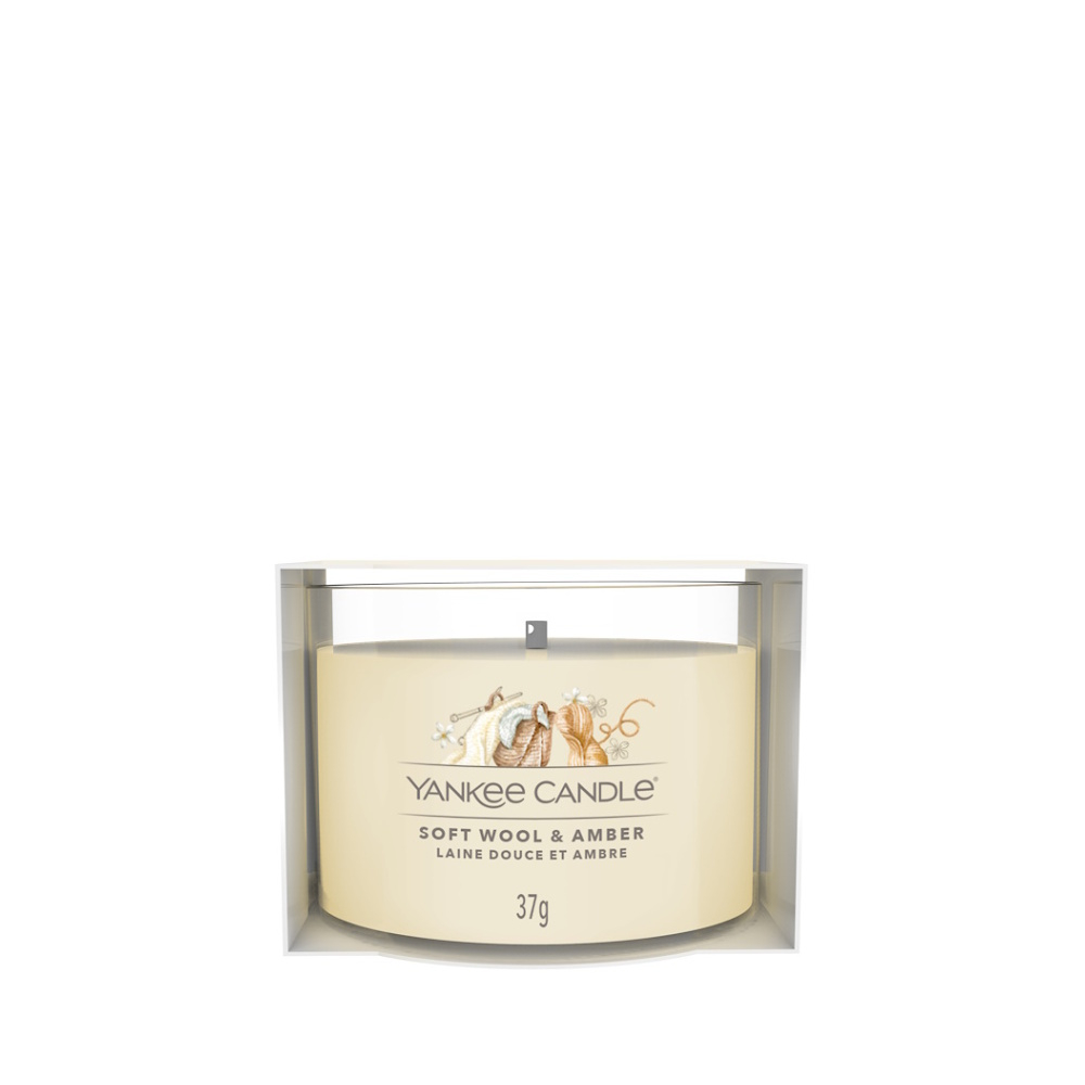 YANKEE CANDLE Soft Wool & Amber votiv ve skle 37 g