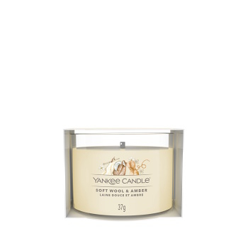 YANKEE CANDLE Soft Wool & Amber votiv ve skle 37 g (Vonné svíčky) - Aromatické