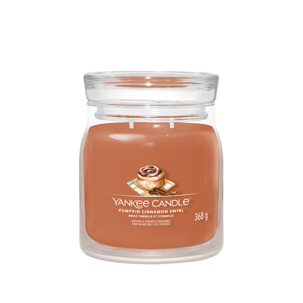 YANKEE CANDLE Signature 2 knoty Pumpkin Cinnamon Swirl sklo 368 g