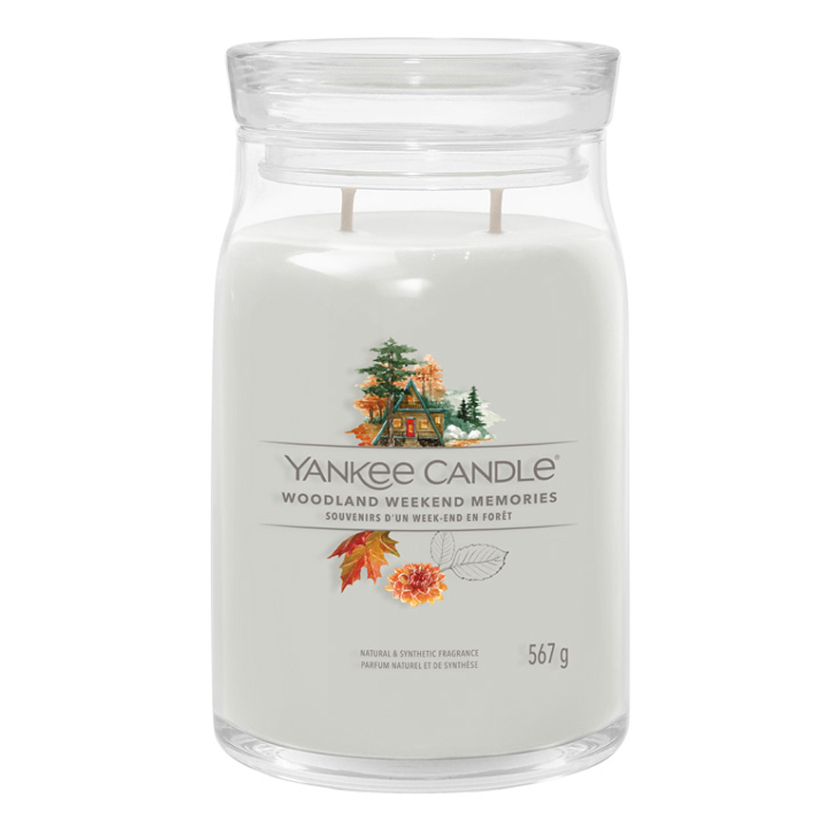 YANKEE CANDLE Signature 2 knoty Woodland Weekend Memories sklo 567 g