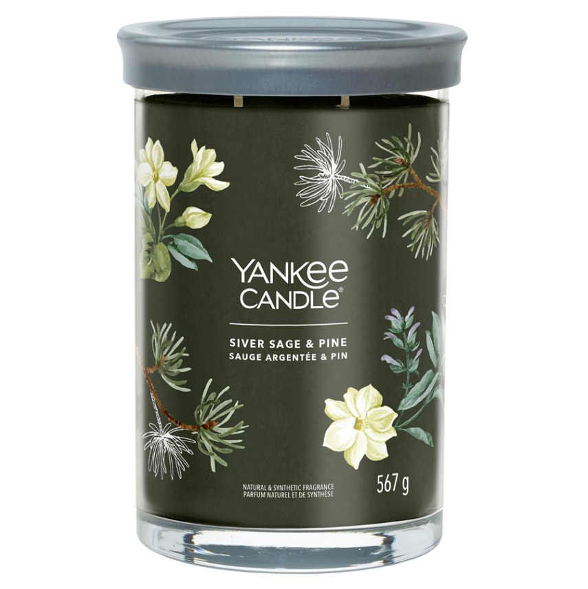 YANKEE CANDLE Signature Tumbler velký Silver Sage & Pine 567 g