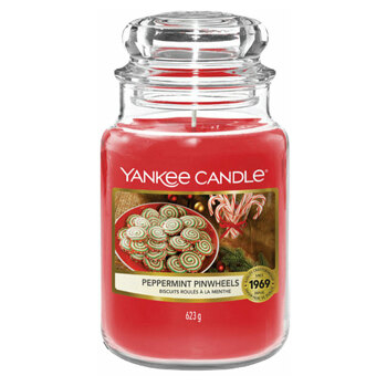 YANKEE CANDLE Classic Vonná svíčka velká Peppermint  Pinwheels 623 g
