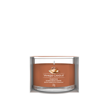 YANKEE CANDLE Pumpkin Cinnamon Swirl Votiv ve skle 37 g (Vonné svíčky) - Aromatické